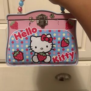 Sanrio Hello Kitty Pink and Blue Polka Dot Lunch Box